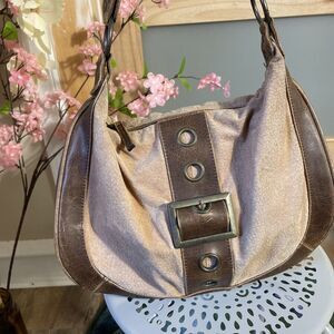 Fashion Express Purse Bag Tan Brown Leather Texan Western Style Handbag Belt